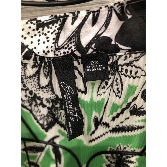 2X Plus Floral Top blouse sleeveless button - Picture 7 of 7